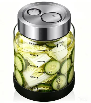 Zdjęcie produktu dla Butelka fermentacyjna o pojemności 1 litra z podwójnym pokrywką z zaworem