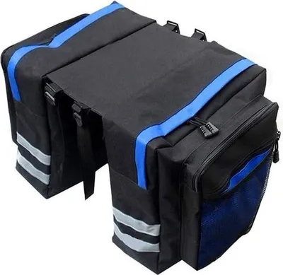Produktbild von Fahrradrucksack mit Gepäckträger, Doppeltasche, wasserdichtem Sattel, Mountainbike – Blau