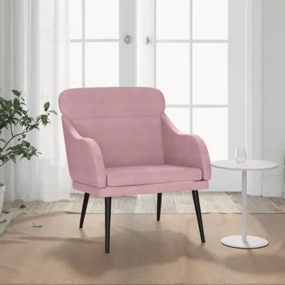Obrázok produktu pre Praktické kreslo ružové 63x76x80 cm zamat | TV a relaxačné kreslo 4602798