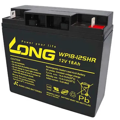 Obrázek produktu pro Baterie Kung Long WP18-12SHR PB kabel 12V s 18Ah, s plochým šroubovým připojením M5, 181 x 76 x 167 mm