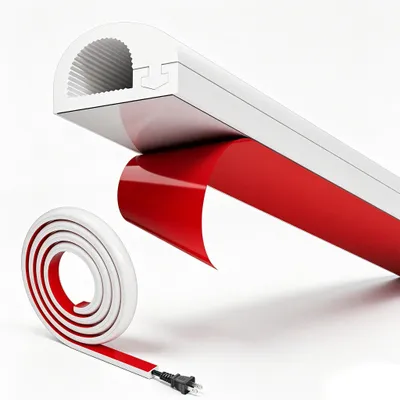Produktbild von Mini Kabelkanal Weiß Selbstklebend Flexibel Halbrund zum Kabel Verstecken – Größe 3M, Weiß(Platz für 1 Kabel)