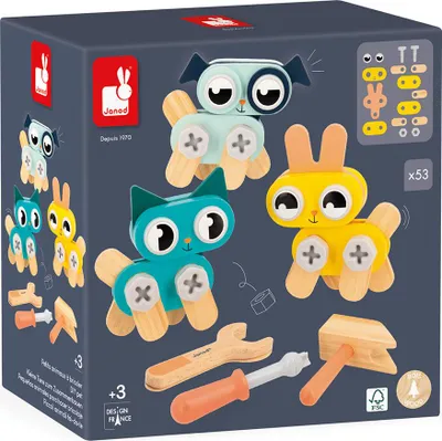 Produktbild von Janod Bauset Tiere - Brico'Kids Holzspielzeug für Kinder