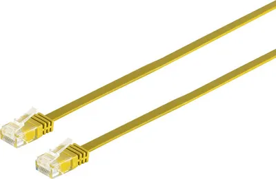 Image de Câble patch plat U/UTP cat. 6 slim jaune 10m