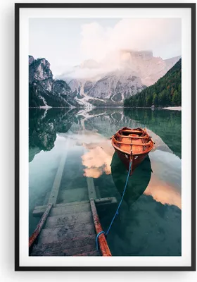 Produktbild von Gerahmtes Poster - Schwarzer Rahmen - See Berg Tal - 61x91,5 cm - Wand Bild - Wanddeko - Wandbilder - Kunstposter - Wandposter - Bilderrahmen - Bilder - Kunstdruck - Wanddekoration - P2BPA61x91-5176
