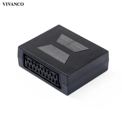 Produktbild von VIVanco™Hochwertige Scart Doppelbuchse, kompatibel mit RGB und S VHS, 21 polig voll verschaltet, Adapter in Schwarz