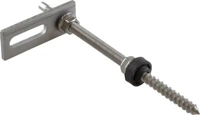 Produktbild von Doppelgewindeschraube A2 M10 EPDM mit Adapterplatte 5 mm Edelstahl Photovoltaik 200 mm