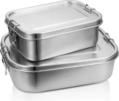 Produktbild von Jopassy Lunchbox Lunchbox Edelstahl auslaufsicher, Herausnehmbaren Trennwand, Lunch-Boxen Leicht zu Reinigen,Robusten und kunststofffreien bento box,1200ml+ 1400ml