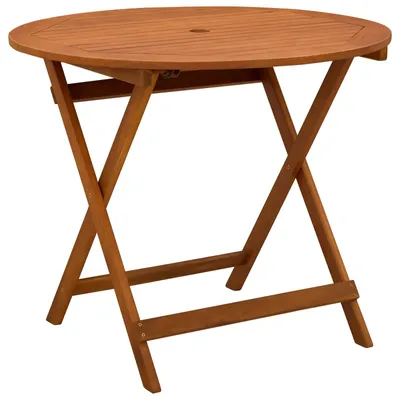 Image de Table de jardin pliante Marron Ø 90 x 75 cm