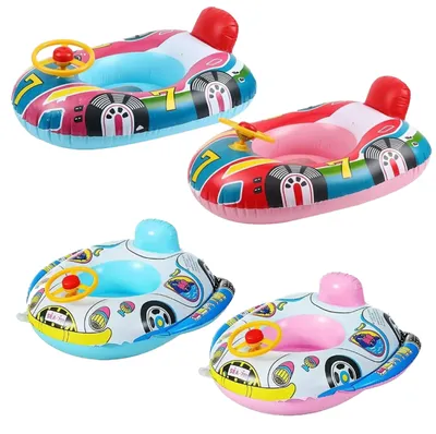 Produktbild von Aufblasbarer Schwimmring für Babys, Kleinkinder (1–3 Jahre) Mit Lenkrad, Hupe & Rückenlehne, Badespaß für Kinder bis 25 kg