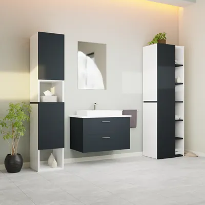 Produktbild von Badezimmerschrank GLC2 Anthrazit hängend 1600x315x330 mm feuchtigkeitsbeständig
