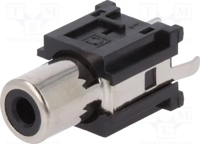 Produktbild von Buchse; RCA; weiblich; gerade; THT; vernickelt; Markierer: rot FC68375 RCA (CINCH)-Steckverbinder