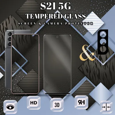 Produktbild von Samsung Galaxy S21 5G Displayschutzfolie und Objektivschutz aus 9H gehärtetem Glas