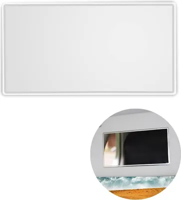 Produktbild von Auto-Schminkspiegel, Kosmetikspiegel fürs Auto, Sonnenschutz-Innenspiegel, Sonnenschutz-Spiegel aus Edelstahl, für Sonnenschutz, Schlafzimmer, Badezimmer (110 x 65 mm)