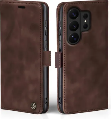 Produktbild von Handy Hülle für Samsung Galaxy S26 Ultra Klapphülle Bookcase Flip Cover Handy Tasche Etui Farbe: Dunkelbraun