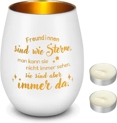 Productafbeelding van Gegraveerde theelichthouder van glas, met 2 witte theelichtjes, kaarsglas