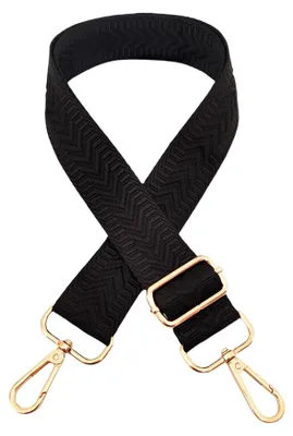 Produktbild von Taschengurt - 3,8 cm breit und 72-130 cm verstellbar - Ersatz-Schultergurt für Handtaschen mit Metallhaken - Schwarz