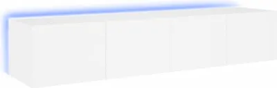 Produktbild von vidaXL TV-Wandschränke mit LED-Leuchten 2 Stk. Weiß 80x35x31 cm