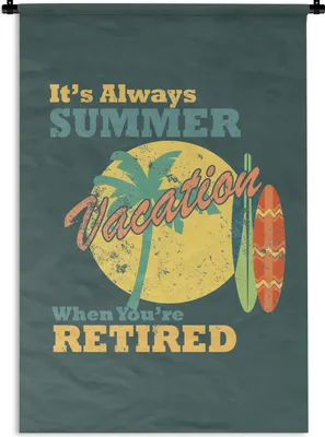 Produktbild von MuchoWow® Wandteppich Wandbehang Vintage - Sommer - Surfen 90x135 cm Tapisserie Dekoration Wandtuch - Baumwolle - Wandskulptur