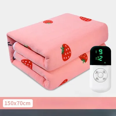 Produktbild von Elektrische Heizdecke 220 V, weiche Wärmedecke mit Temperaturregelung und optionaler Timerfunktion - Rosa, 70 x 150 cm