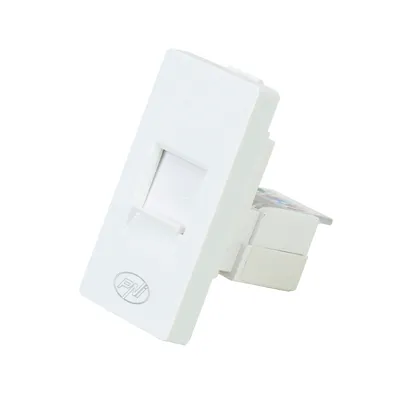 Productafbeelding van Internetstopcontact PNI RJ45M, modulair, CAT5, CAT6, inbouwmontage, wit