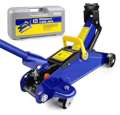Produktbild von Hydraulischer Wagenheber Auto - Rangierwagenheber 2 t - Hubkraft 2 Tonnen - Hubhöhe 13,5–32 cm - Mit Stahlgriff - Mit Transportkoffer