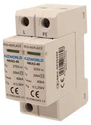 Überspannungsableiter Typ 2, 2P, 275 V, 20 kA, 2 DIN-Module