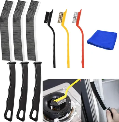 Zdjęcie produktu dla Zestaw 6 szczotek czyszczących, 3 Długie + 3 Krótkie, do Łazienki, Kuchni, Płytek