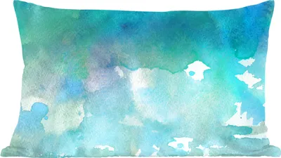 Produktbild von MuchoWow® Zierkissen Sofakissen Wohnzimmer Dekokissen 50x30 cm Aquarell - Grün - Blau - Wohnzimmerdekoration - Polster mit Photo