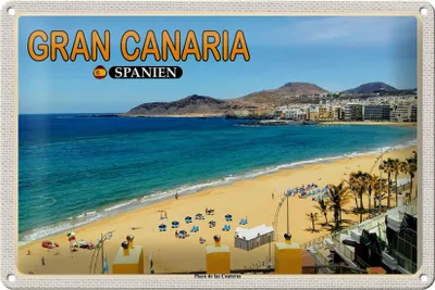 Produktbild von Blechschild Reise 30x20cm Gran Canaria Spanien Playa de las Canteras