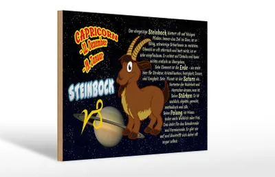 Produktbild von Holzschild Sternzeichen 30x20cm Steinbock Planet Saturn