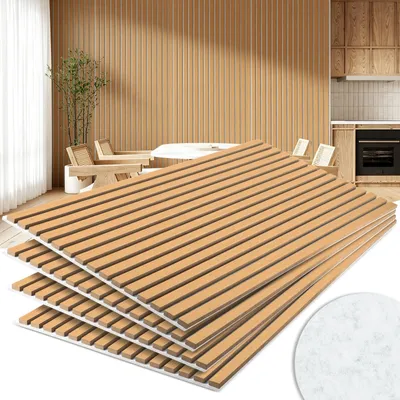 Produktbild von Ikodm Akustikpaneele Wandpaneele 120x60 cm Eiche, grauer Filz, MDF, UV, 4 Stück