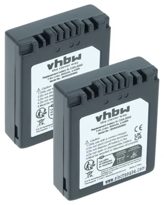 Produktbild von vhbw 2x Akku kompatibel mit Panasonic Lumix DMC-FZ10, DMC-FZ15, DMC-FC20, DMC-C20, DMC-FZ1B, DMC-FZ2, DMC-FZ1 Kamera (550 mAh, 7,2 V, Li-Ion)