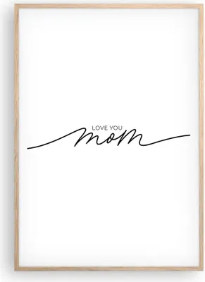 Produktbild von Gerahmtes Poster - Rahmen in heller Eiche - Ich liebe dich Mama - 70x100 cm - Wand Bild - Wanddeko - Wandbilder - Kunstposter - Wandposter - Bilderrahmen - Bilder - Kunstdruck - P2NPA70x100-4794