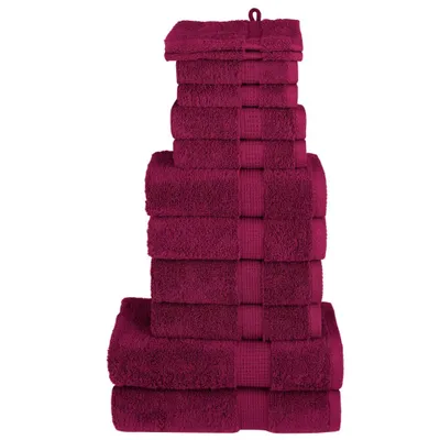 Produktbild von 12 tlg. Premium-Handtuch-Set SOLUND Bordeaux 600 g/m²