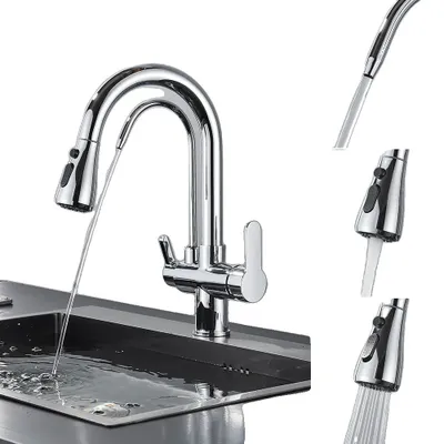 Image de Robinet, rotation 360 degrés, eau filtrée pure, chrome A