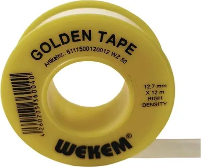 Zdjęcie produktu dla WEKEM Taśma uszczelniająca PTFE Golden Tape L12 m W12.7 mm D0.1 mm - 6111500120012