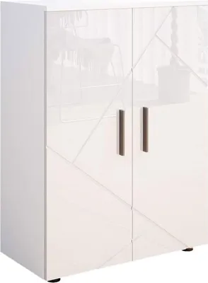 Produktbild von Vicco Midischrank Irma, 60 x 81 cm, Weiß Hochglanz/Weiß