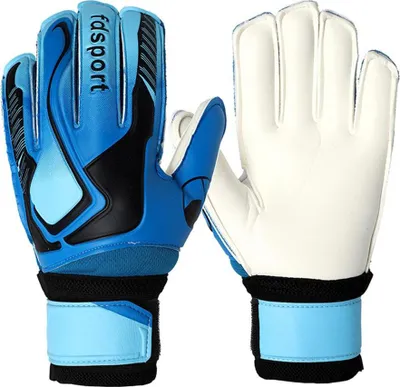 Produktbild von Torwarthandschuhe mit Latex-Fingerschutz, Blau Größe 7, Profi-Handschuhe für Fußballspiele und Training