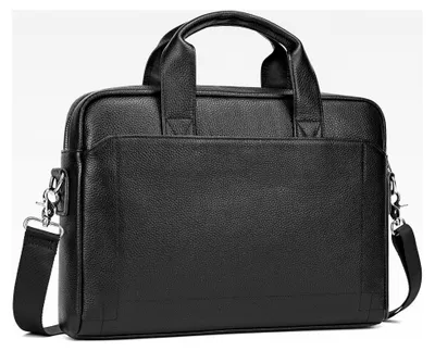 Produktbild von Laptoptasche 15,6 Zoll Aktentasche für Herren Umhängetasche Handtasche aus echtem Leder (Schwarz)