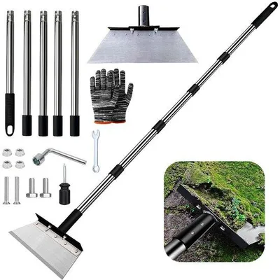 Zdjęcie produktu dla Unyqoos® Regulowana łopata ogrodnicza, 91–200 cm, odporna na korozję, ostra głowica do usuwania chwastów i pielęgnacji trawnika, łatwy montaż, zajmuje mało miejsca