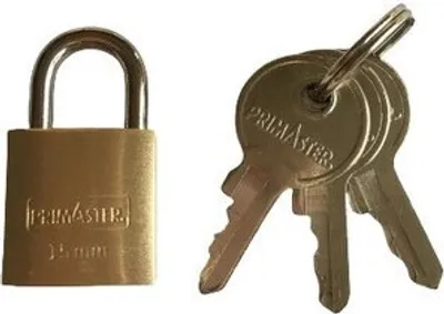 Produktbild von Primaster Vorhängeschloss Messing 32 mm inkl. 3 Schlüssel