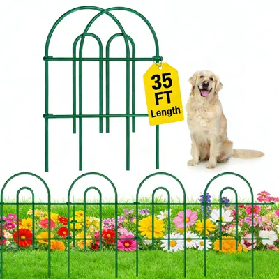 Immagine prodotto di Recinzione per giardino in acciaio inossidabile, 61 cm (altezza) x 43 cm (larghezza), 25 pannelli, colore verde