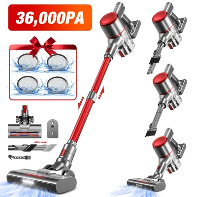 Produktbild von Portreen Akku Staubsauger, 500W/36000Pa Staubsauger kabellos mit HEPAx4,50 Min, kabelloser Staubsauger,Anti-Tangle-Staubsauger
