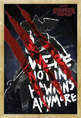 Produktbild von Stranger Things - Poster - Not In Hawkins + Wechselrahmen, Shinsuke® Maxi MDF Buche, Acryl-Scheibe