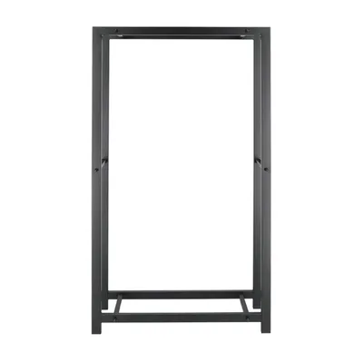 Image de Range bois en fer - Noir - L 75,5 x P 23,5 x H 148 cm