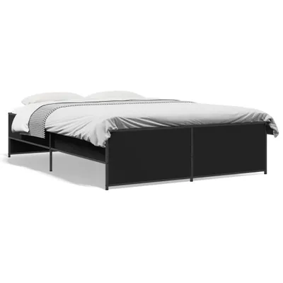 Immagine prodotto di vidaXL Struttura letto nera 135x190 cm in legno e metallo