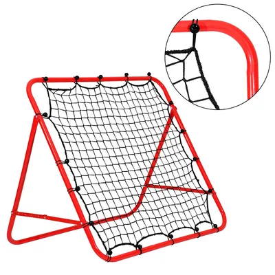 Produktbild von Fiqops Fußball Rebounder Kickback Rückprallwand Tor Prallwand Netz Einstellbar für Übungen 103 x 100 cm