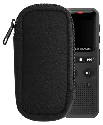 Produktbild von kwmobile Neopren Hülle kompatibel mit Universal Voice Recorder Diktiergerät - Cover mit Reißverschluss - Innenmaße 11,5 x 4,5 cm - Schwarz