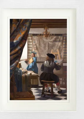 Produktbild von Johannes Vermeer Gerahmtes Bild Mit Edlem Passepartout | Wand-Bilder | Im Bilderrahmen - Die Malkunst, 1666 (40 x 30 cm)