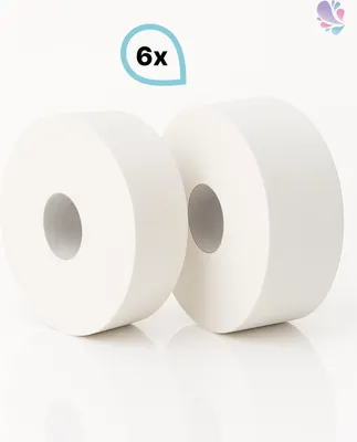 Produktbild von Toilettenpapier JUMBO mit 6 x 300m, 2-lagig, 100% Zellstoff, reißfest, saugstark
